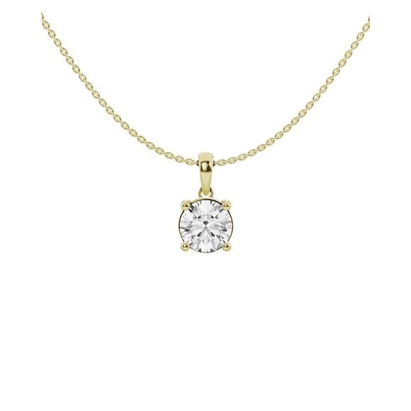 Lab Grown Diamonds Jewelry - 14K 1.50 Ct. Tw. Lab-Grown Diamond Solitaire Pendant Necklace